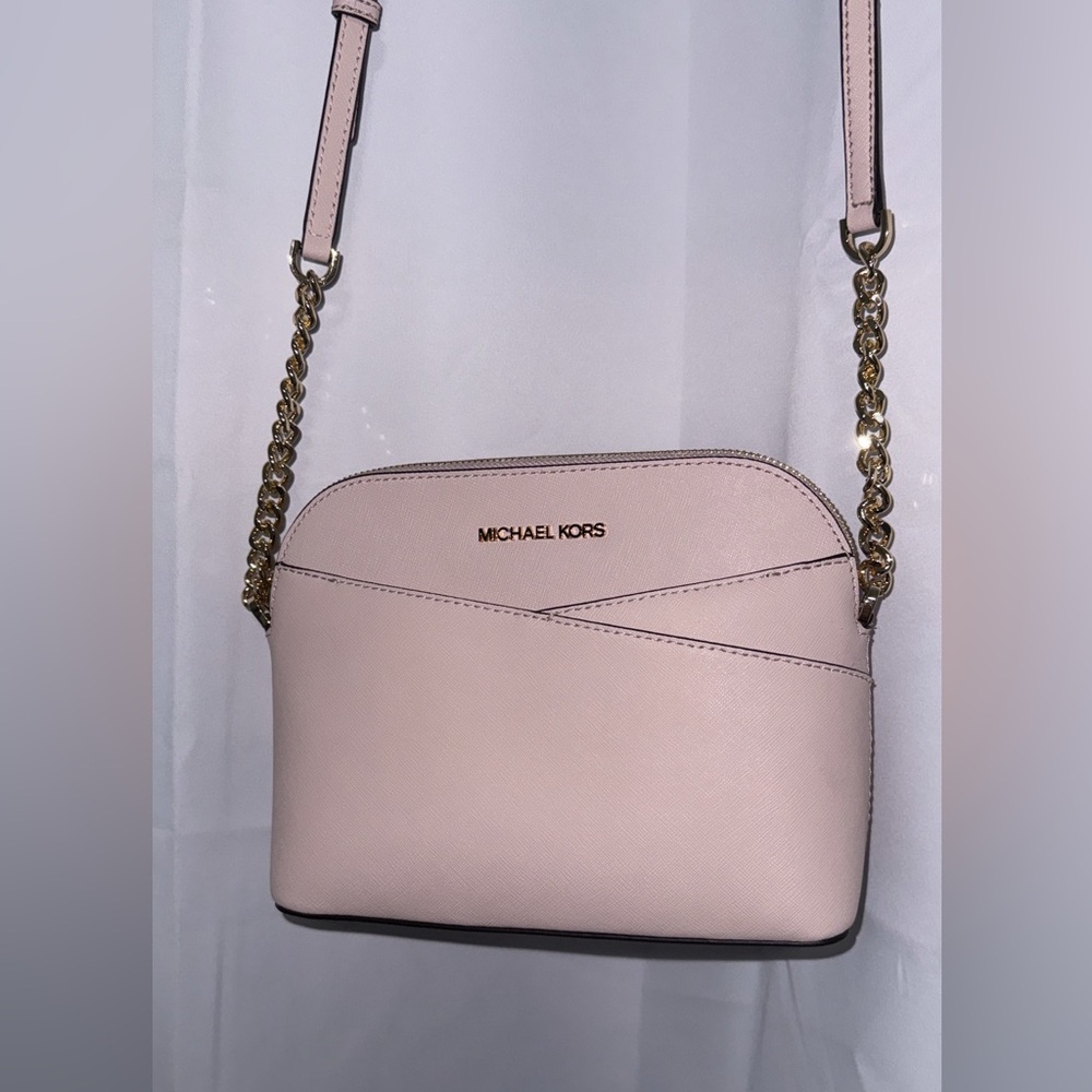 Michael Kors Pink and Gold Crossbody Bag with Chain Strap